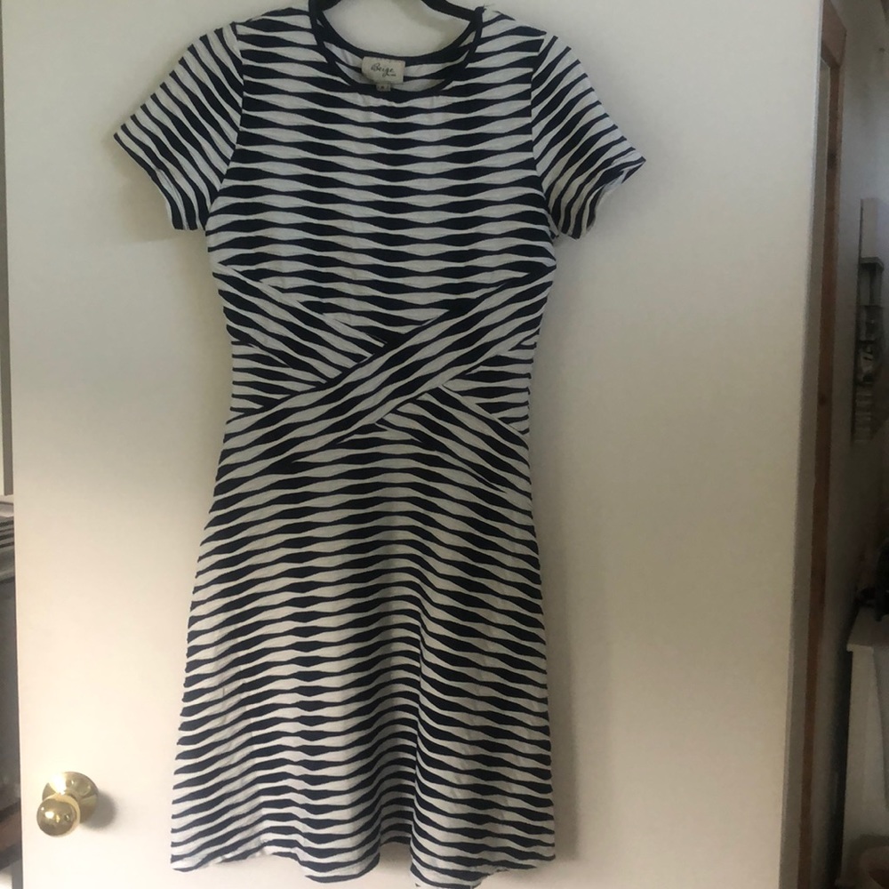 Stretch stripped, tummy flattering dress